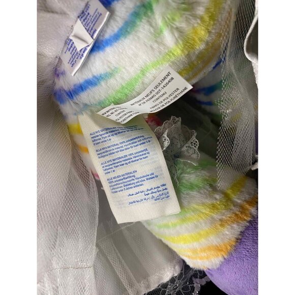 Build A Bear Rainbow Zebra Plush Bride Wedding Dress, Veil, Garter Belt BAB - Picture 10 of 15